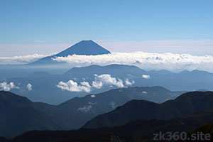 蝙蝠岳から見た富士山の西面