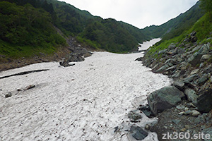 大樺沢の雪渓