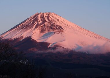 愛鷹山の黒岳から望む新年の紅富士