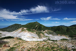 立山室堂のエンマ台から見た地獄谷