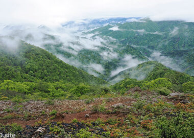 朝もやの丹沢山塊